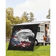 thumbnail image 4 of 4th of July RV Awning Sun Shade Screen 9'X7' Patriotic Bald Eagle Mesh Sunscreen American Flag Ink Splatter Awning Shade Screen with Zipper UV Blocker Completed Kits for RV Motorhome Camper, 4 of 7