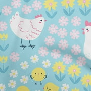 oneOone Cotton Flex Arctic Blue Fabric Kawai Fabric For Sewing Printed Craft Fabric By The Yard 40 Inch Wide