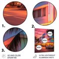 thumbnail image 3 of Designart "Miami Ocean Drive Neon Nighttime Glow" Florida Metal Art Living Room, 3 of 5