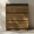 thumbnail image 3 of Liberte 30" Freestanding Bathroom Vanity in Brown Oak with Black Sink Top, 3 of 6