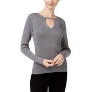 INC International Concepts Petite Cutout Sweater Silver PL