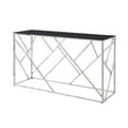 thumbnail image 2 of GZXS Modern Glass Console Table, 55" Display Sofa Table with Metal Frame in Chrome Finish, for Entryway Hallway Living Room, 2 of 8