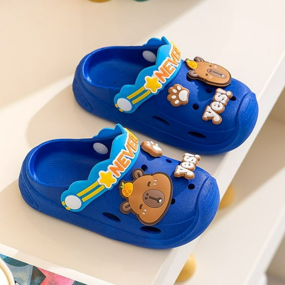 Hifoo Kids Summer Sandals Open Toe Patchwork Boys Outdoor Beach Shoes Unisex Clogs On Water Shoes Toddler Children Comfortable Lightweight Classic Baby Footwear
