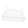 thumbnail image 3 of Cesta de almacenamiento colgante para mesita de noche, estante de hierro, organizador multiusos, estante para hotel, apartamento, baño, cocina, pared Blanco sin anzuelos, 3 of 7