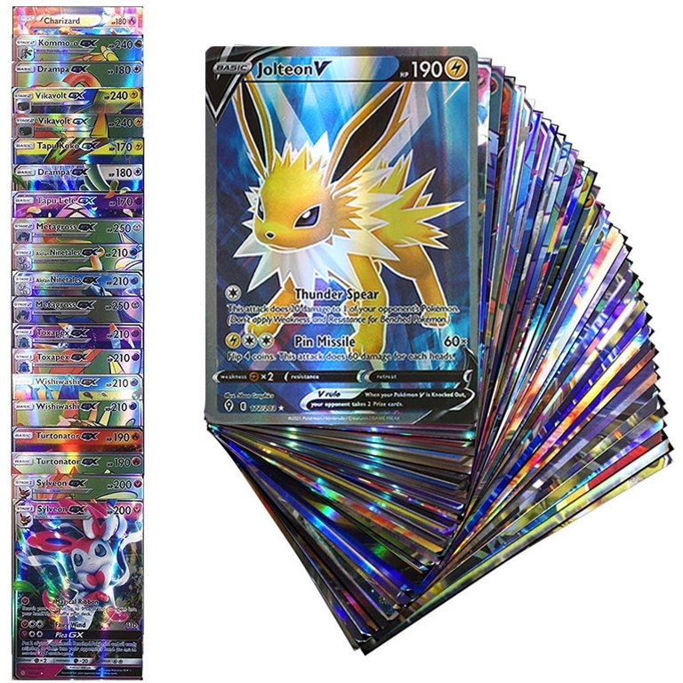 CHAMAIR 64pcs Vmax+Vstar+Lillie Battle Game Cards Ultra Rare Shiny