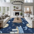 thumbnail image 3 of 5'x8' Area Rugs, Navy Blue Boat Coastal Indoor Outdoor Area Rug for Living Room Bedroom, Nautical Sea Summer Ocean Washable Bathroom Rugs Kitchen Floor Carpet Mats Home Decor Aesthetic, 3 of 8