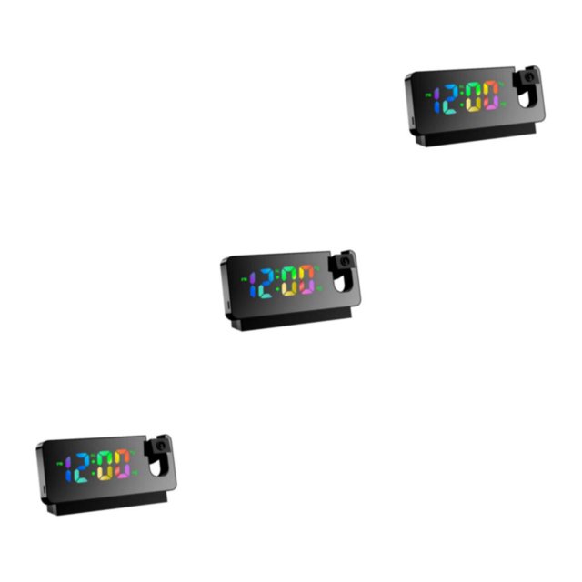 relayinert Réveil de Projection Numérique 1/2/3/5 Élégant avec Luminosité Réglable pour Tous les Âges Noir Type A 3PCS