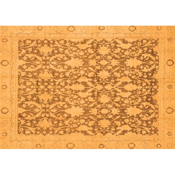 Ahgly Company Indoor Rectangle Oriental Orange Traditional Area Rugs, 2' x 3'