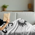 thumbnail image 3 of Lion Soft Flannel Fleece Throw Blanket, Hand Drawn King of Jungle with an Uplifting Words Monochrome Illustration, Cozy Plush for Indoor and Outdoor Use, 60" x 80", Black Grey and White, by Ambesonne, 3 of 5