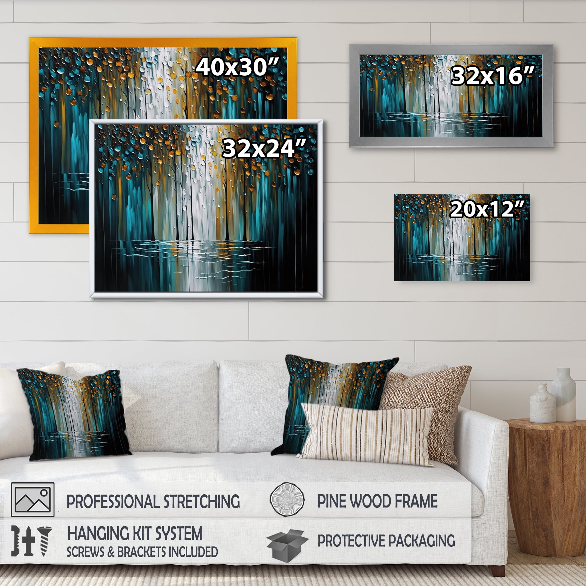 Designart Abstract Nature Trees Painting I Canvas Wall Art