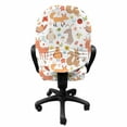 thumbnail image 3 of Cartoon Office Chair Slipcover, Happy Floral Forest Animals Deer Bunny Birds Insects And Squirrel, Protective Stretch Decorative Fabric Cover, Standard Size, Multi-Color, By Ambesonne, 3 of 5