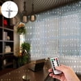 thumbnail image 1 of [Remote, Timer]Twinkling LED Window Curtain String Lights Battery Powered, Dimmable, 8Modes, for Christmas Wedding Party Birthday Deck Garden Holiday Backdrop Decoration (6.6ftx6.6ft 200 LEDs, White), 1 of 7