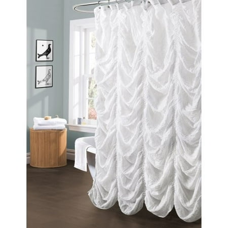 Lush Decor Madelynn Shower Curtain 72 By 72 Inch White
