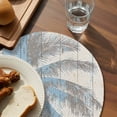 thumbnail image 4 of Round Placemats Light Blue Palm Tree 15 inch Set of 4 Table Mats for Dining Table Retro Wood Grain Heat Resistant Non-Slip Kitchen & Home Decorative Place Mat Set, 4 of 8