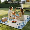 thumbnail image 4 of Spring Blue Floral Outdoor Rug for Patio/Deck/Porch, Non-Slip Large Area Rug 6 x 9 Ft, Farmhouse Weeping Floral Leaves Burlap Indoor Outdoor Rugs Washable Area Rugs, Camping Rug Carpet Runner, 4 of 8
