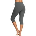 thumbnail image 2 of Capri Leggings for Women Spring Summer Elastic Mid Waist Slim Fit Stretchy Lifting Workout Yoga Pants Capris, 2 of 5