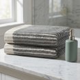 thumbnail image 7 of REGALWOVEN 100% Cotton Striped Hand Towels, Soft Absorbent Quick Drying Towel Sets for Home, Hotel, 14" x 32" Dark Grey 4, 7 of 7