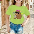 thumbnail image 2 of RTKFRFLM Kids Summer Trendy Graphic T-Shirt Boys Girls Fashion Loose Fit Short Sleeve Tee Top Big Girls Summer Print Half Sleeve Shirt Soft Breathable Cotton Youth Size 4-14, 2 of 4