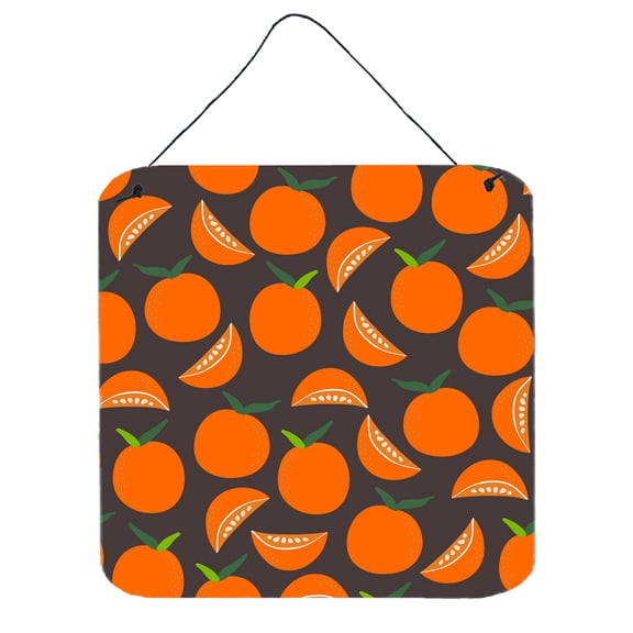 Carolines Treasures BB5142DS66 Oranges on Gray Wall or Door Hanging Prints 6x6 multicolor