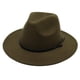 thumbnail image 3 of Sombrero Fedora de lana con cinta de cuero negro para hombre y mujer, Sombrero elegante de fieltro, ala ancha, Jazz, iglesia, Panamá, invierno y otoño, 3 of 5