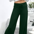 thumbnail image 4 of XFLWAM Wide Leg Yoga Pants for Women Drawstring Elastic Waisted Palazzo Pants Athletic Workout Sweatpants Loose Soft Flowy Trousers Green XL, 4 of 7
