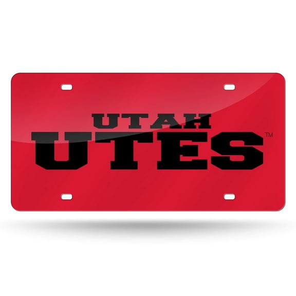 Utah NCAA Utes Mirrored Laser Cut License Plate Laser Tag