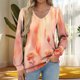 thumbnail image 1 of Heisall Women's Tops Spring Autumn 2025 New Arrival Long Sleeve V-Neck Loose Casual T-shirts with All-over Print Fashion, 1 of 5