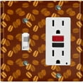 thumbnail image 1 of Metal Light Switch Plate Cover Mocha Coffee Beans Brown COF009, 1 of 14