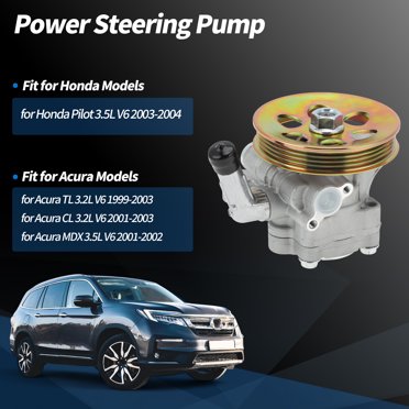 SINOELECT Power Steering Pump W/ Pulley – Fits 1999-2003 Acura CL TL MDX, 2003-2004 Honda Pilot – 21-5290