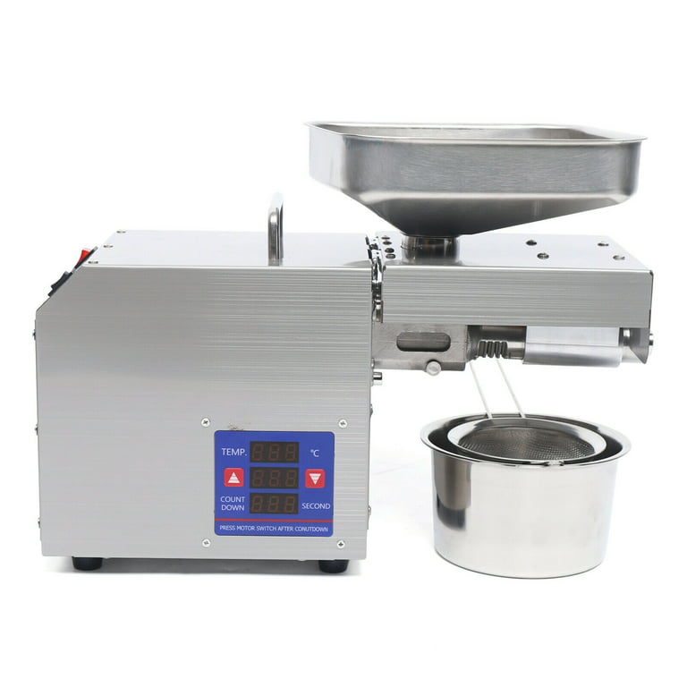 Oukaning Oil Press Machine Automatic Oil Extractor 600W Seed Cold Oil  Machine Silver 