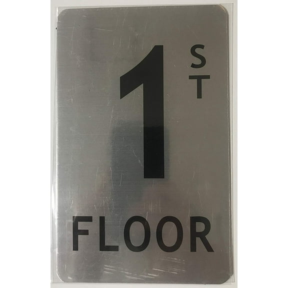 1st Floor SIGN (BRUSHED ALUMINUM) the Mont argent line.