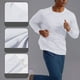 thumbnail image 1 of pstuiky camisa de manga larga para hombre, Camiseta informal de manga larga con cuello redondo para hombre, color liso, transpirable, para correr y hacer ejercicio top de hombre l, 1 of 8