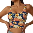 thumbnail image 2 of Lsque fall Pumpkin Daisy Printed Women'S Sports Bra, Compression, Moisture Wicking, High-Impact Sports Bra For Women,Supportive sports bra-XX-Large, 2 of 9