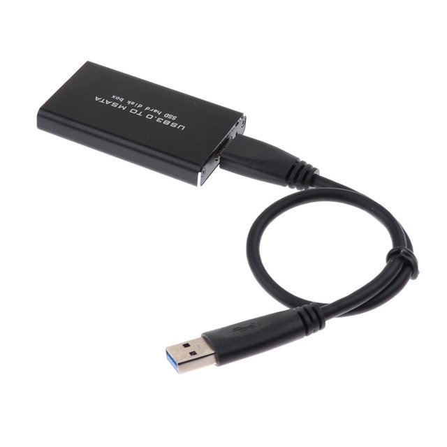 Lovoski mSATA USB3.0 Caja de aluminio Caja de disco duro móvil UASP negro Sunnimix MSATA a USB 3.0