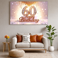 thumbnail image 5 of Yatrandify Rose Gold Theme Happy Birthday Banner Diamond Number Festive Design Milestone Celebration Banner for 60th Birthday Indoor Outdoor Party, 5 of 8
