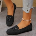 thumbnail image 6 of Ladies 2026 Plus Loafers Summer Outdoor Solid Color Round Closed Toe Low Heel Slip On Lightweight Cushioned Orthopedic Arch Support Wide Toe Box Comfortable Walking Daily Flat Shoes Black 42, 6 of 9