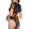 thumbnail image 3 of Lsque Colorful Starry Sky Sleep Dog Women's Crew Neck Short Sleeve Bodysuit Basic T Shirts Tops Onesie Adult Cute Pajama-Medium, 3 of 8