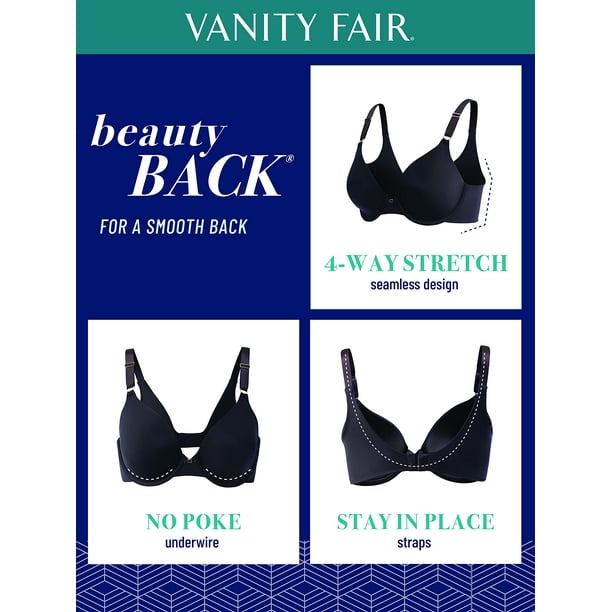 Vanity Fair Womens Beauty Back Full Coverage Underwire Bra, 38C