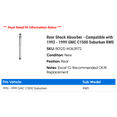 thumbnail image 2 of Rear Shock Absorber - Compatible with 1992 - 1999 GMC C1500 Suburban RWD 1993 1994 1995 1996 1997 1998, 2 of 2