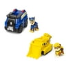 Paw Patrol Cruiser Vehicle with Collectible Figure, Chase’s Patrol Cruiser, Rubble’s Bulldozer