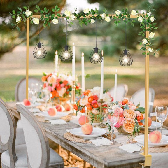Over the Table Rod Stand with Clamps 46 Inch-100 Inch Length 29 Inch-55 Inch Height Table Balloon Arch Stand Gold
