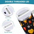thumbnail image 3 of Yayeee 30oz Stainless Steel Tumbler with Straw and Handle Double-Wall Insulated Travel Water Bottle, Moon Pattern, 3 of 8