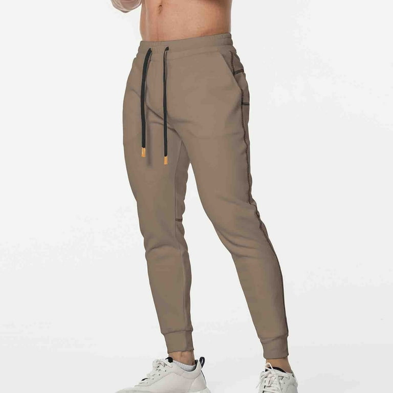 Men'S Pants Male Spring Casual Fitness Running Trousers Drawstring Loose  Waist Color Matching Pants Pocket Loose Sweatpants For Men Work Casual