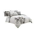 thumbnail image 1 of Cotton Comforter Set with Floral Print, Gray & White - King Size - 7 Piece, 1 of 1