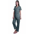 thumbnail image 2 of Moomaya Pyjama pour Femmes Ensemble de Pj Chemise de Pyjama en Coton Imprimé à Boutons Tenue de Nuit, 2 of 6