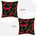 thumbnail image 3 of Kll Cherry Decorative Throw Pillow Covers Velvet Soft For Couch Sofa Bedroom Living Room Outdoor -20"X20", 3 of 8