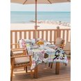 thumbnail image 2 of 54x80 Inch Outdoor Tablecloth with Umbrella Hole Zipper Rectangle Easter Rectangular Tablecloths Outside Waterproof Spring Leopard Prints Colorful Bunny Eggs Striped Patio Table Cover for Picnic, 2 of 8