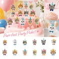 thumbnail image 2 of 12Pcs Cat Happy Birthday Cake Toppers,Adorable Kitty Design with Party Hats for Birthday Cake Decoration and Pet Themed Party Display, 2 of 7
