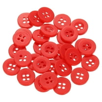 60pcs 18L Sewing Buttons 15/32"(11.5mm) Resin Round Flat 4-Hole Craft Replacement Buttons for Sewing Clothing and DIY, Red