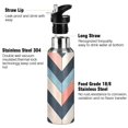 thumbnail image 3 of Yayeee 20oz Insulated Water Bottle Double Wall Stainless Steel with Flip Straw Lid, Pink Geometric, 3 of 7